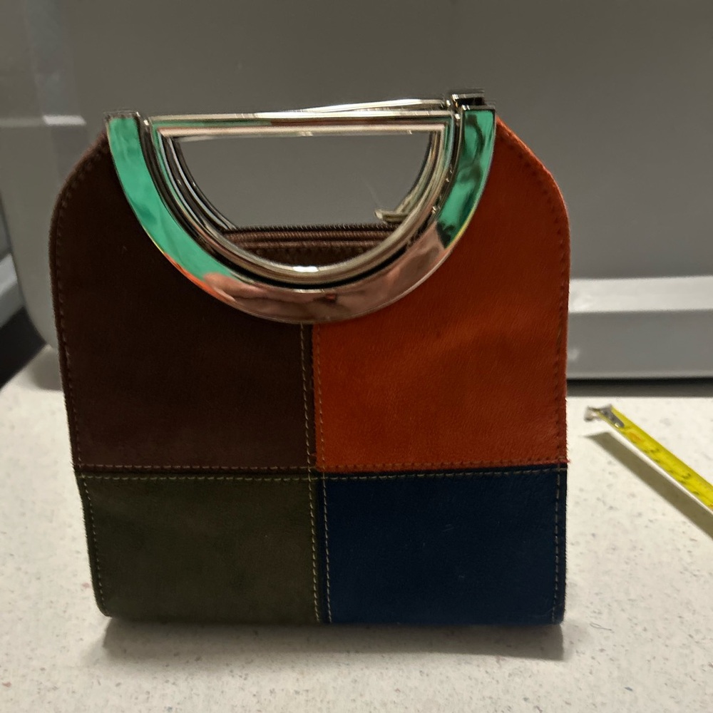 Multicolor Suede Patchwork Handbag - image 1